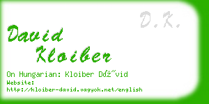 david kloiber business card